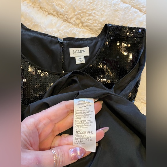 2 PC SET ~J.CREW FACTORY BLACK SRQUIN TOP & SKIRT - Picture 5 of 13